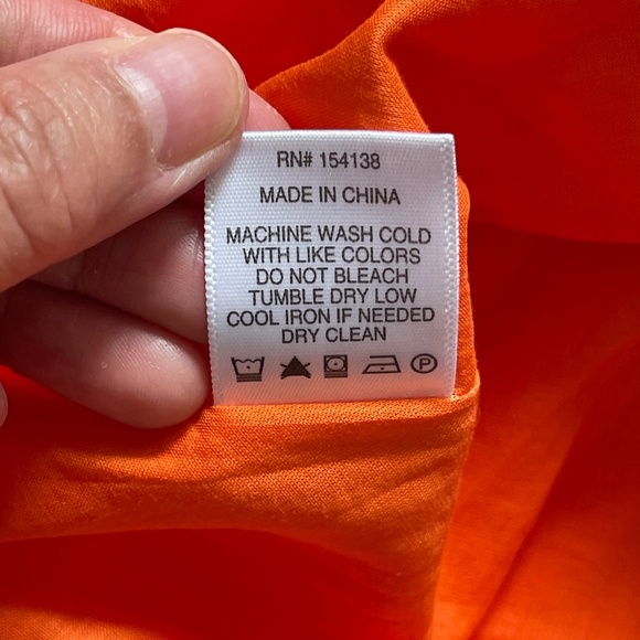 Staud Elio Off the Shoulder Mini Dress Women's Size 8 Orange Button Front Lined - Picture 15 of 16